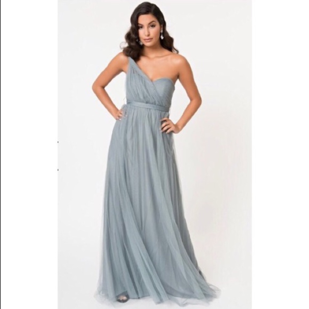 Strapless Sweetheart Mesh Sash Long Dress